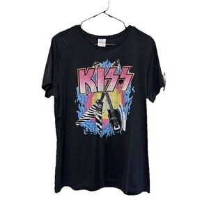 Port & Co KISS Band T Shirt Women Black Rock XL Short Sleeve Graphic Cotton